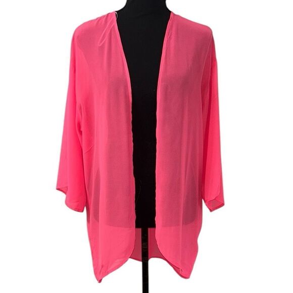 H&M Sheer Bright Pink Kimono(Size XS) - Picture 1 of 8